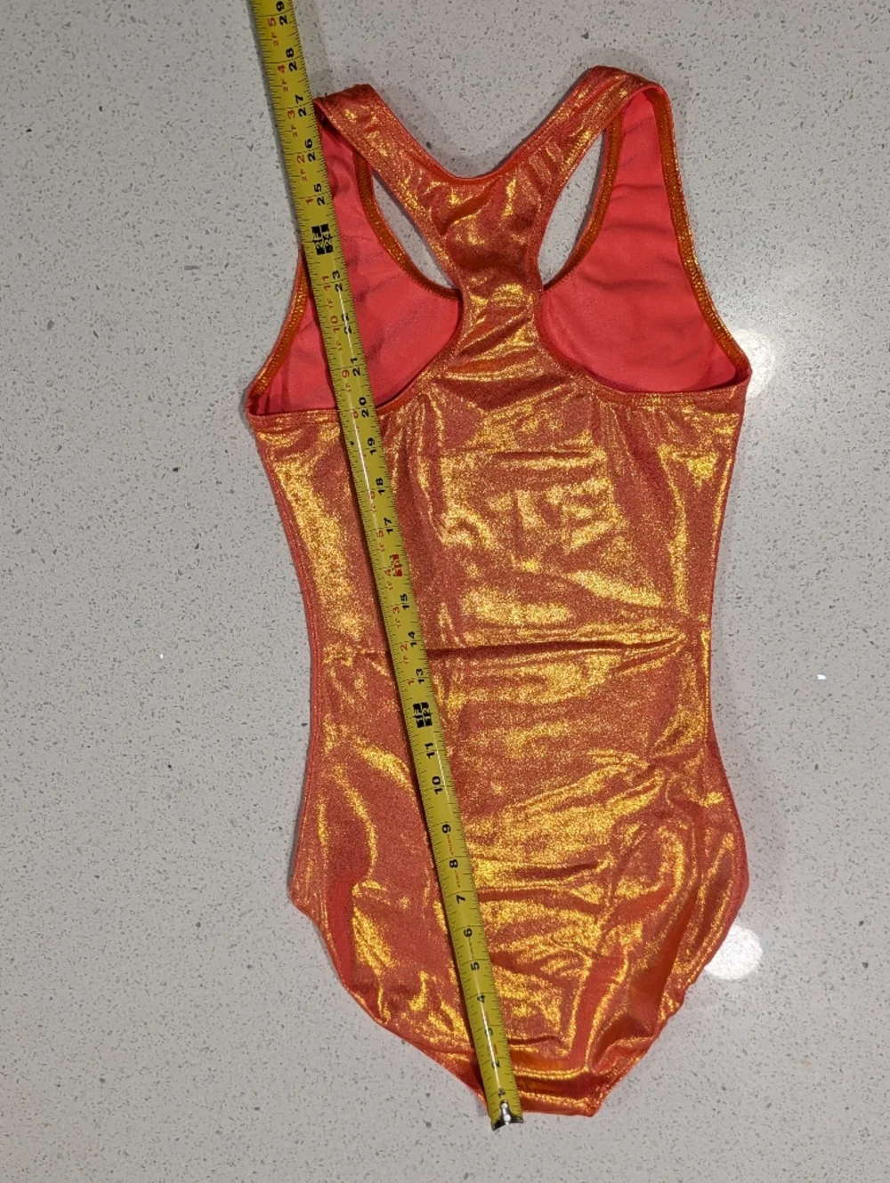 STUNNING Balera Gymnastics Ballet Dance Leotard AXL X-Large Metallic ORANGE HTF! - Picture 4 of 5